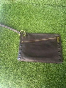 Hammitt Wristlet Clutch Burgandy Leather Wristlet Mahogany Gold Embellishments - Picture 1 of 15