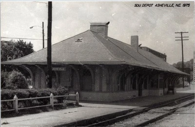 Asheville, North Carolina NC Southern Railroad Train Station Depot Postcard - Image 1 of 2
