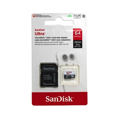 Sandisk Imaging Ultra microSDXC 64GB UHS Class 10 Memory Card w/ Adapter - Image 1 of 4