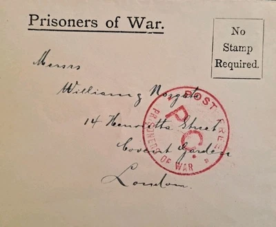 Knockaloe Isle Of Man Camp POW Covent Garden цензор Первой мировой войны C3 - Изображение 1 из 3