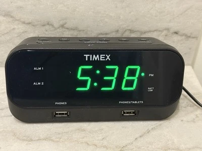 TIMEX T129 RediSet Dual Alarm Clock with Dual USB Charging Outlet - Image 1 of 4