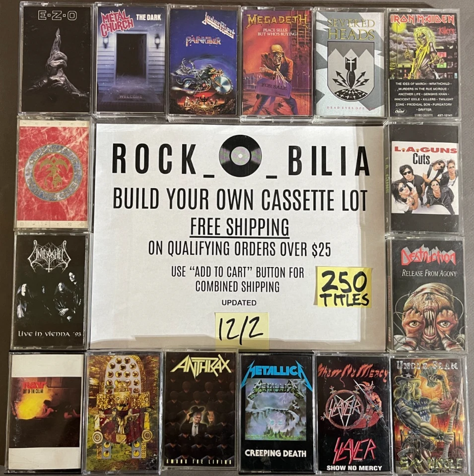 $1 and UP 80s 90s METAL Buy $25 get free shipping CASSETTE TAPES BUILD YOUR LOT - Image 1 of 3