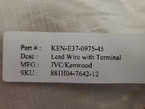JVC/Kenwood E37-0975-45 - Lead Wire w/Terminal Part # Ken-E37-0975-45 - Picture 1 of 3