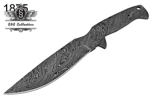 Custom Handmade Damascus Steel Hunting Blank Blade  Knife With Unique Pattern - Picture 1 of 5