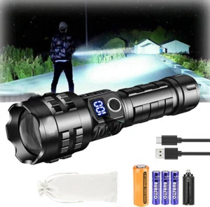 Taschenlampe Led 15000 Lumen USB Taschenlampe Super Extrem Hell XHP90 Taktisch - Bild 1 von 13