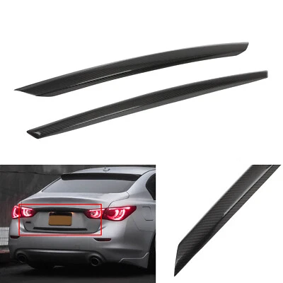 Carbon Fiber 2x Trunk Plate Trim Covers For INFINITI Q50 2014-2017 - Image 1 of 4