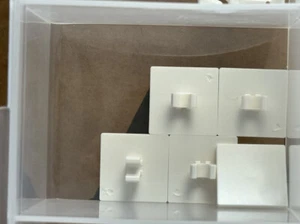 LEGO Parts - White Road Sign 2 x 2 Square with Open O Clip - No 15210 - QTY 5 - Picture 1 of 1
