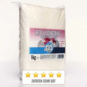 Brotfrei Rollfondant Premium Weiß 1kg Fondant Torte Glutenfrei Lactosefrei Vegan - Bild 1 von 8