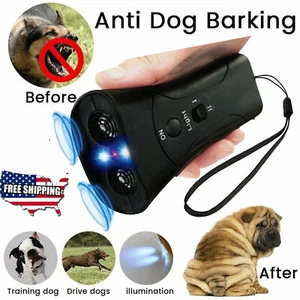 Ultraschall Anti Hund Bellen Repeller Trainer LED Licht Gentle Chaser Sonics Stop - Bild 1 von 12