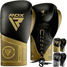 RDX Boxing Gloves Training Muay Thai Fighting Lace-Up Mitts Sparring Kickboxing