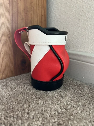 Golf Bag Koozie Cooler Can Drink Holder 5 Inches Red Black White Cover