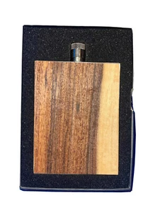 Viski Rosewood and Steel 3 oz. Flask - Picture 1 of 10