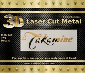 Takamine Guitar Decal 3d metal Headstock Restoration Sticker logo m88b - Picture 1 of 16