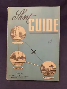 1952 Short Guide Djakarta Bogor Bandung Indonesia Maps Photo History Culture - Picture 1 of 13