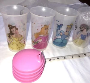 Juego de Vasos Tupperware Disney Cenicienta Belle Aurora Blancanieves 16oz Sippy Nuevo - Imagen 1 de 5