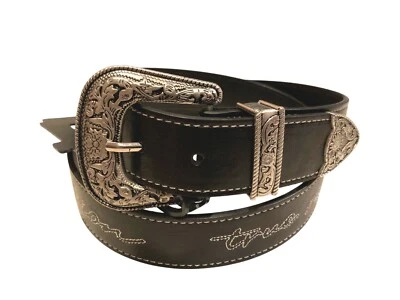 Ремень мужской True Religion головокружительный кожаный черный $50,00 - Изображение 1 из 4