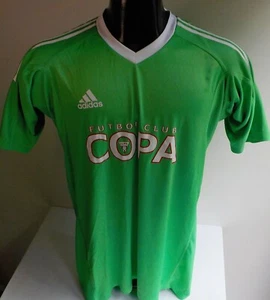 ADIDAS "COPA" Futbol Club 3 Stripes Jersey #1 SZ MED Green/White - Picture 1 of 5