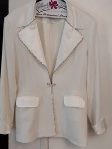 Lawrence Miller weiße Jacke mit Strass/Party/Showmanship/elegant Größe 8 - Bild 1 von 8