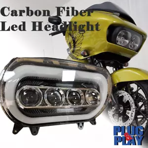 Proyector de faros LED luz alta/baja DRL DOT lámpara para Harley Road Glide 2015-2023 - Imagen 1 de 16