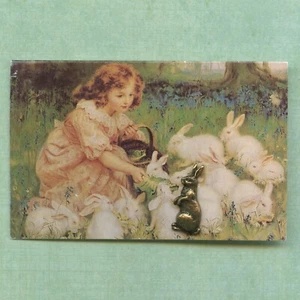 Vintage 1992 Victorian Gallery Rabbit Pin Made from Antique Original With Card - Picture 1 of 4