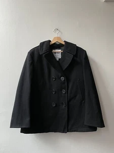 US Air Force Wollmantel Vintage Defence Logistic Agency Schwarz Large - Bild 1 von 9