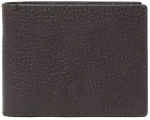 Cartera plegable Cole Haan delgada de cuero premium con guijarros para hombre - chocolate - Imagen 1 de 4