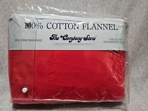Cubierta de cama de plumas queen de colección The Company Store 100 % algodón franela roja - Imagen 1 de 4