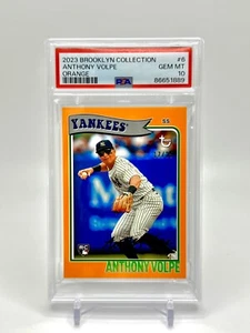 Anthony Volpe 2023 Topps Brooklyn #6 Rookie RC arancione parallelo /25 PSA 10 POP 2 - Foto 1 di 5