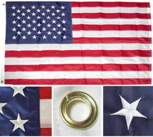 (50 PACK) American Flag US USA 12"x18" | Embroidered Stars Sewn Stripes 210D - Picture 1 of 3