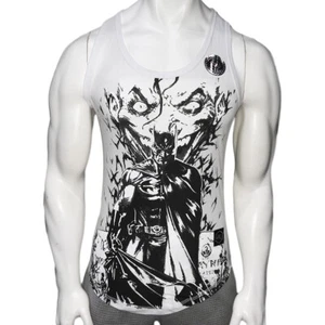 NWT JOKER LAUGH SMILE BATMAN MOVIE GYM WORKOUT MEN'S SLIM FIT TANK TOP SIZE M L - Picture 1 of 3