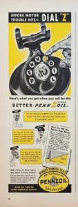 Pennzoil 1940 lubricación segura anuncio de colección antes de que ocurra un problema del motor - Imagen 1 de 1