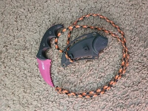 5" MTECH USA KARAMBIT G10 BOOT KNIFE w/ PADDLE HOLSTER SHEATH CHAIN Combat - Picture 1 of 4