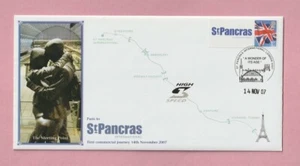 G.B. Abdeckung, Paris nach St Pancras, High Speed 1. Erster Eurostar Zug 2007 - Bild 1 von 2