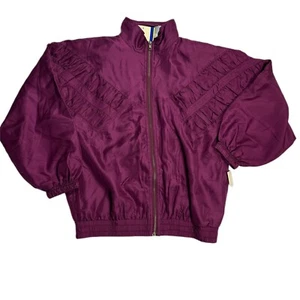 Women's Vintage EVR  100% Silk Windbreaker Size Small Solid Purple - Picture 1 of 11