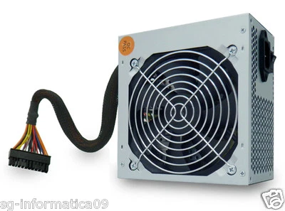 ALIMENTATORE ATX  600W PER PC desktop tasto power ventola 12cm 600 watt mod 500 - Immagine 1 di 4
