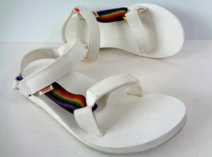 Teva 1125890 weiße Original Universal Pride weiße flache Sandalen US 9 M EUR 40 - Bild 1 von 9