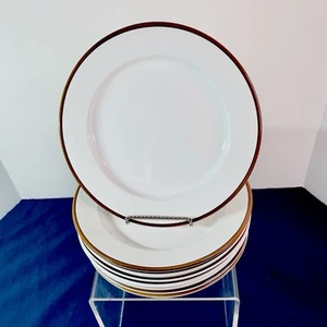 9 Villeroy & Boch Salatteller BOUTIQUE 9er Set cremeweiß mit braunem Rand 8" - Bild 1 von 5