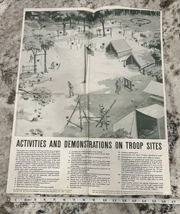 Cartel gráfico de actividades y manifestaciones en sitios de tropas de Boy Scouts BSA 1965 - Imagen 1 de 2