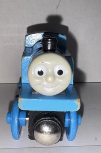 THOMAS THE TANK #1 BLUE WOODEN MAGNETIC TRAIN PIECE ENGINE 2003 TOY - Picture 1 of 3