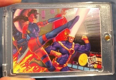 TEAM PORTRAIT 1994 Fleer ULTRA X-Men PSYLOCKE & CYCLOPS 2 of 9 FLAWLESS (10)MINT - Image 1 of 4