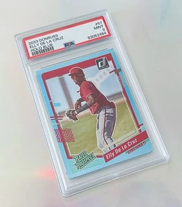 2023 Donruss Baseball Elly De La Cruz #57 Reds Rated Prospect Holo Blue PSA 9 - Bild 1 von 2
