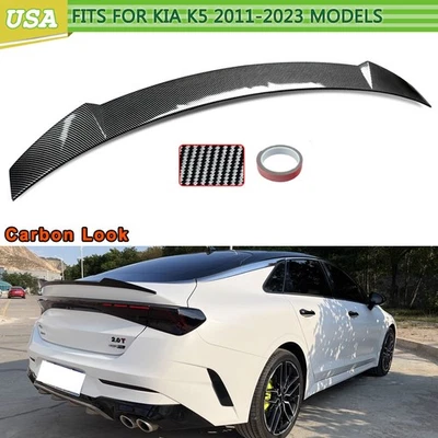 Carbon Color Fits Kia K5 LX LXS 2021-2025 Factory Style Rear Trunk Spoiler Wing - Image 1 of 4