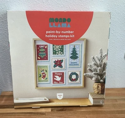 Mondo Llama Paint by Number Holiday Stamps Kit New Sealed - Image 1 of 4