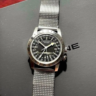 Glycine Airman GMT Automatic 40mm Black Dial Analog Men's Watch - image 1 of 4