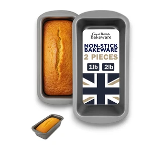 1LB & 2LB Loaf Tin Non Stick Coated Bread Pan Tray Set PFOA Free Made in England - Picture 1 of 13