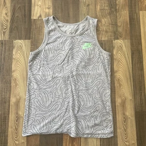The Nike TEE Size Medium Grey Sportswear 100% Cotton Tank Top - Picture 1 of 5