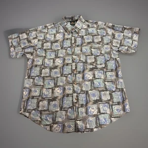 Vintage McGregor Button Up Hemd Herren L 100% Baumwolle All Over Print Hawaii - Bild 1 von 5
