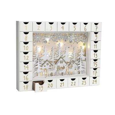 Calendario de Adviento Navidad Madera con 24 Cajones para Rellenar Pequeños Regalos Navidad... Foto 1 de 4