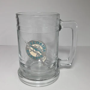 Florida Marlins Glass Beer Tankard Mug 16oz MLB Miami Fish Pewter Logo Vintage - Picture 1 of 8