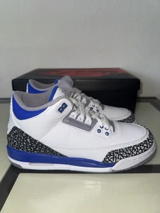 VNDS Nike Air Jordan 3 Retro White Racer Blue 2021 (398614-145) GS Größe 7Y - Bild 1 von 15